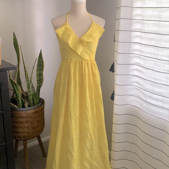 Betsey Johnson Dresses & Skirts - Betsey Johnson Eyelet Woven Cotton Maxi Dress | Size 4 | Yellow
